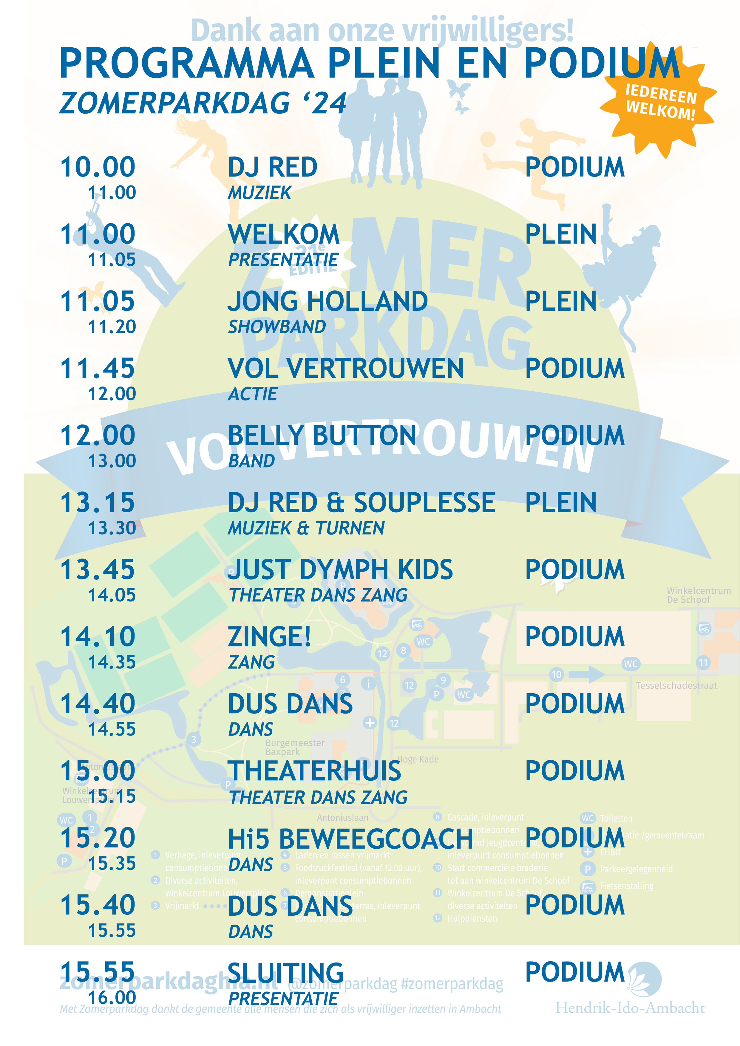 Programma Plein en Podium Zomerparkdag 2024
